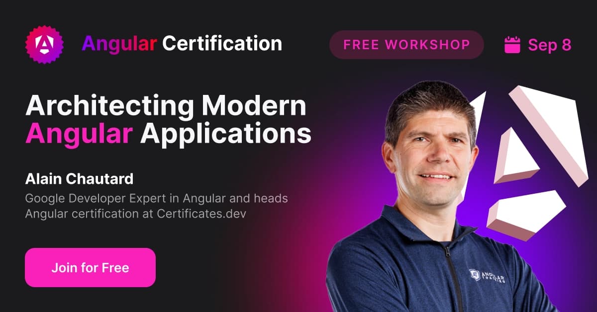 Free live workshop: Architect a Modern Angular app
